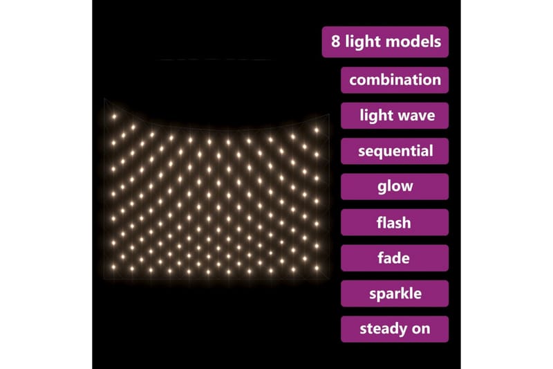 Ljusnät varmvit 3x2 m 204 LED inne/ute - be Basic - Belysning - Julbelysning - Julbelysning utomhus