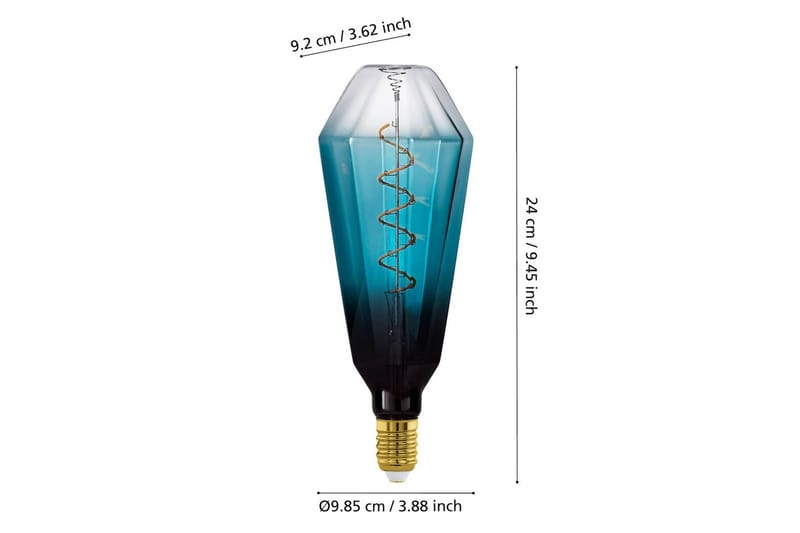 Ljuskälla Eglo LM-E27-LED T100 4W Svart-Transparent Blå - Blå - Belysning - Dekorationsbelysning