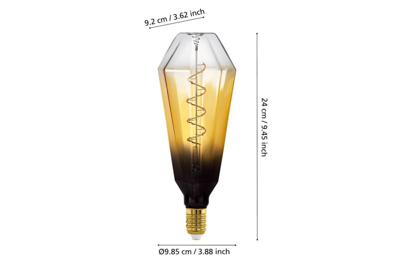 Ljuskälla Eglo LM-E27-LED T100 4W Svart-Transparent Brun - Brun - Belysning - Dekorationsbelysning