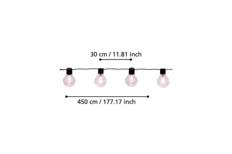 Ljusslinga Utebelysning Eglo Partaj Svart Transparent - Svart - Belysning - Glödlampor & ljuskällor - LED belysning - LED slinga