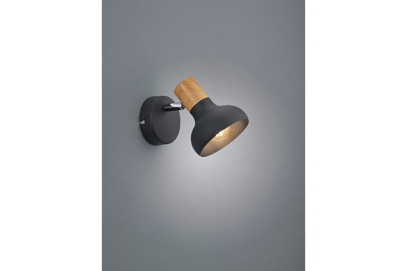 Trio Lighting Latika spotlight 1L E14 mattsvart/ trä - Belysning - Spotlights & downlights - Downlight 230v