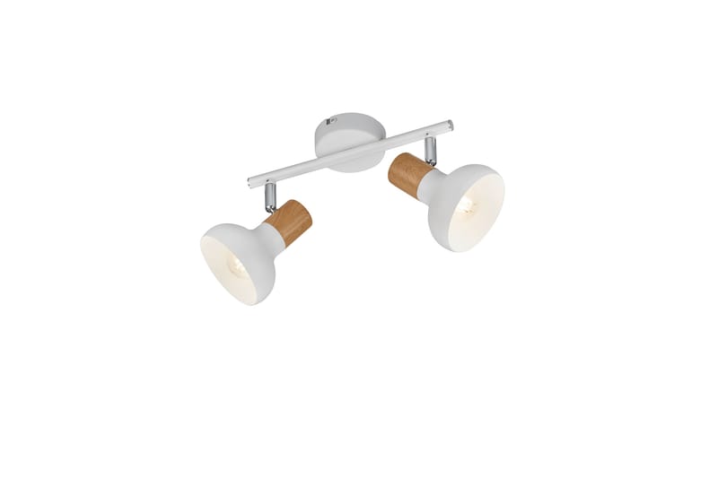 Trio Lighting Latika spotlight 2L E14 mattvit/ trä - Belysning - Spotlights & downlights - Downlight 230v