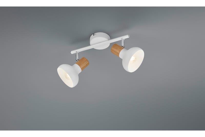 Trio Lighting Latika spotlight 2L E14 mattvit/ trä - Belysning - Spotlights & downlights - Downlight 230v