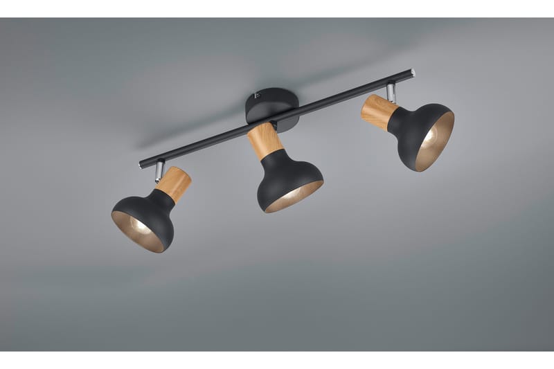 Trio Lighting Latika spotlight 3L E14 mattsvart/ trä - Belysning - Spotlights & downlights - Downlight 230v