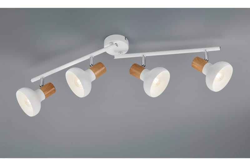 Trio Lighting Latika spotlight 4L E14 mattvit/ trä - Belysning - Spotlights & downlights - Downlight 230v