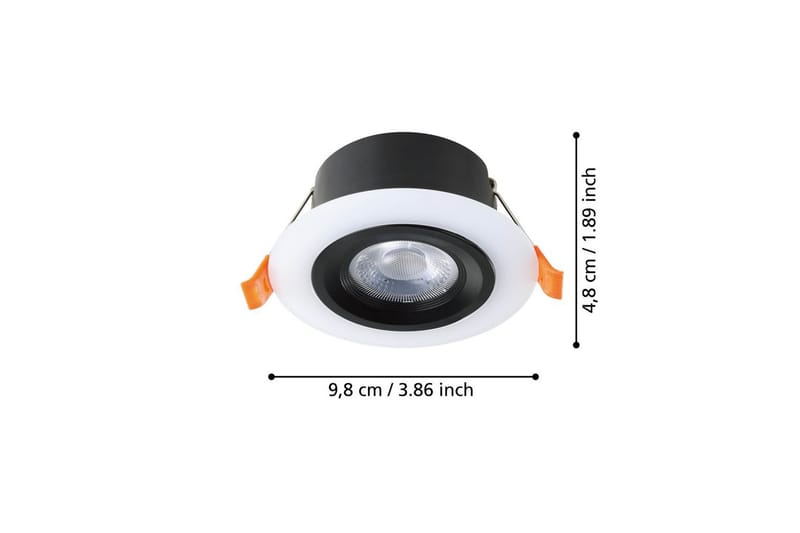 Infälld Lampa Eglo Calonge 3 st Svart, Vit - Svart/Vit - Belysning - Spotlights & downlights - LED downlight