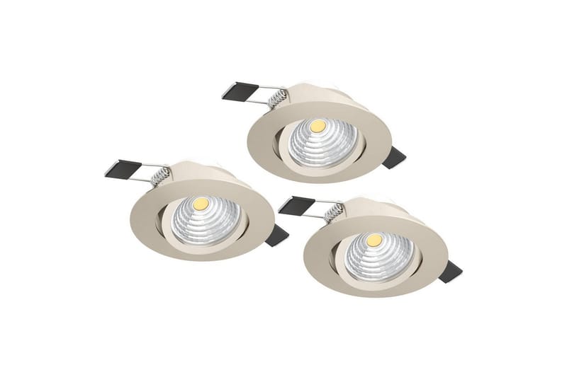 Infälld Lampa Eglo Saliceto 3 st Ø88 mm 2700K Nickel-Matt - Grå - Belysning - Spotlights & downlights - LED downlight