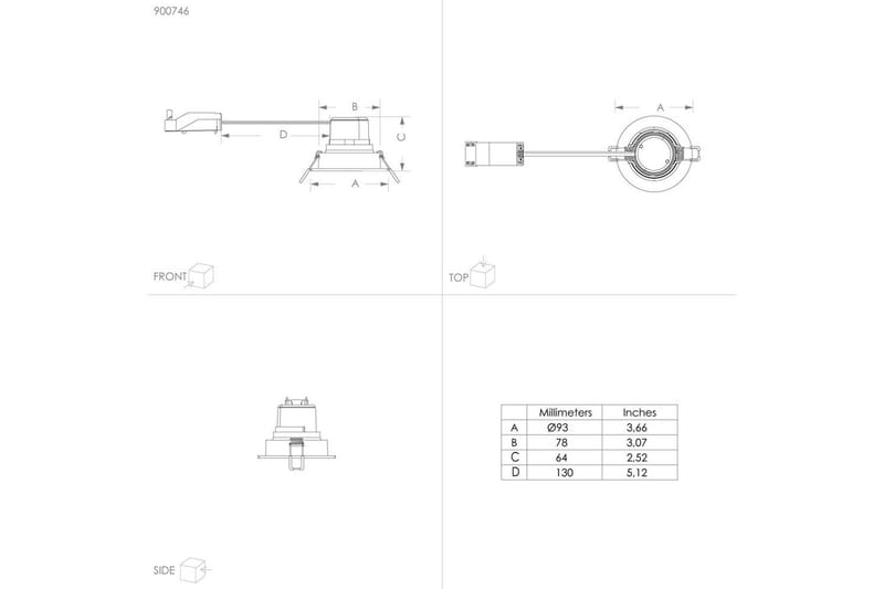 Infälld Lampa Eglo Saliceto 3 st Ø88 mm 2700K Nickel-Matt - Grå - Belysning - Spotlights & downlights - LED downlight