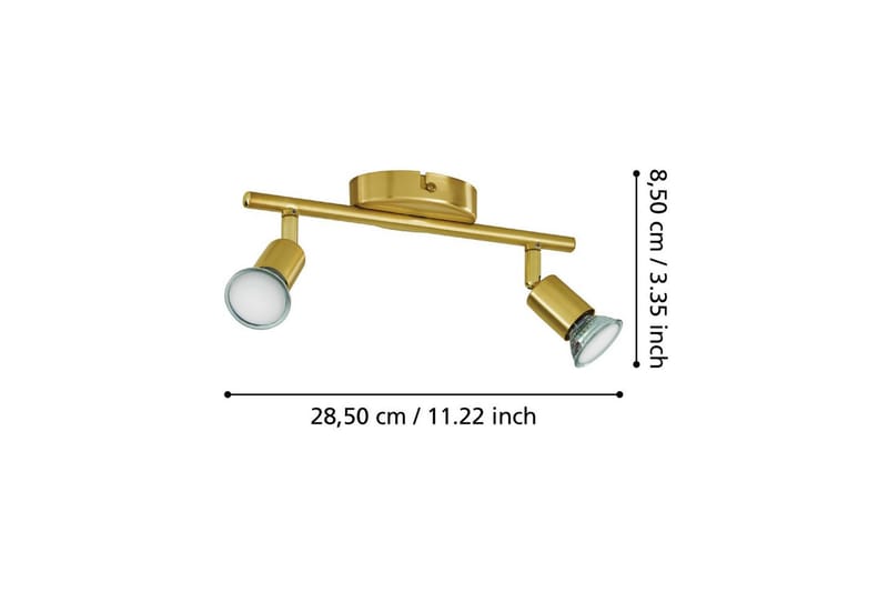 Spotlight Eglo Buzz-Led med 2 Lampor Borstad Mässing - Mässing - Belysning - Spotlights & downlights