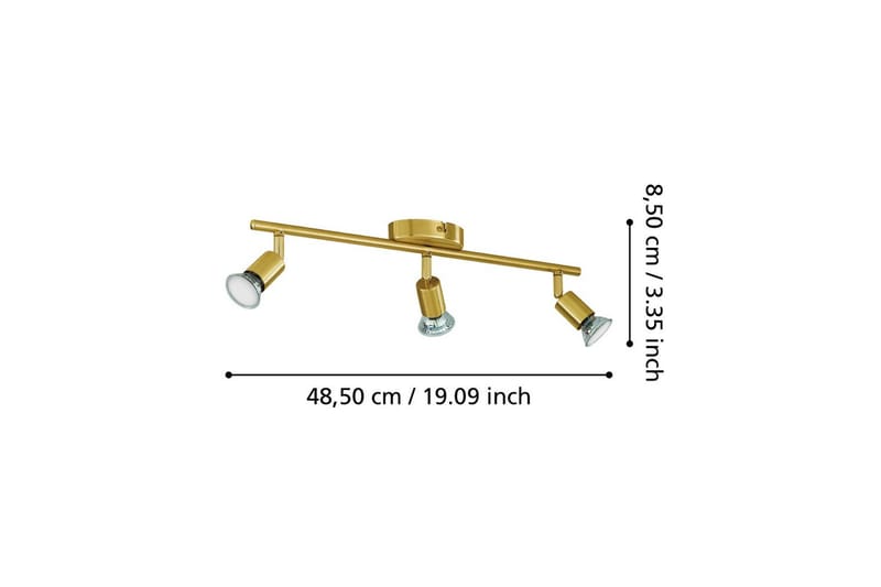 Spotlight Eglo Buzz-Led med 3 Lampor Borstad Mässing - Mässing - Belysning - Spotlights & downlights