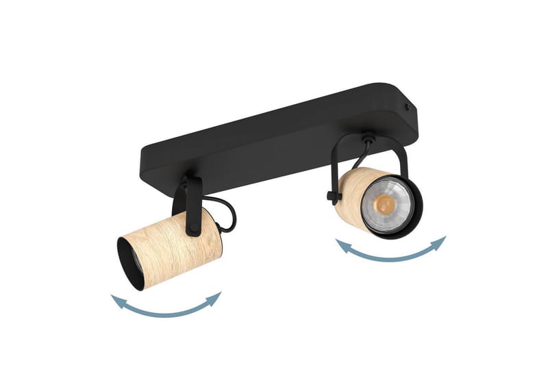 Spotlight Eglo Cayuca med 2 Lampor - Svart/Brun - Belysning - Spotlights & downlights