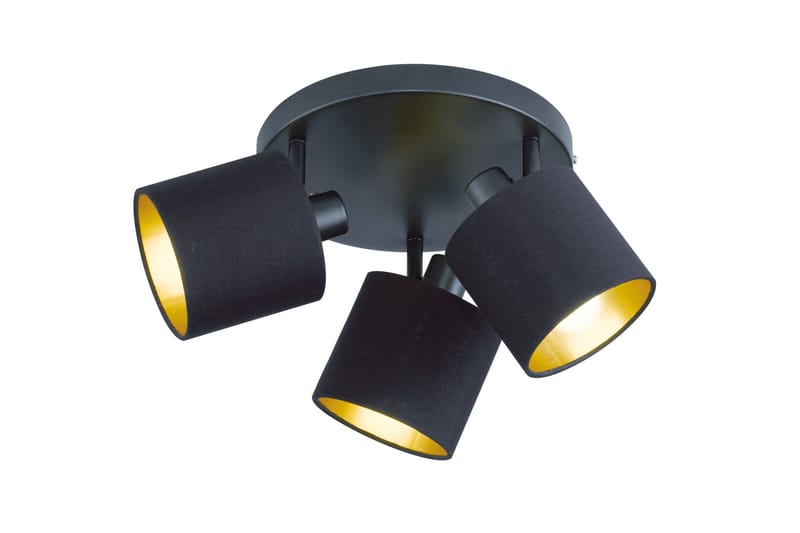 Trio Lighting Tommy spotlight 3L  E14 mattsvart/ guld - Svart - Belysning - Spotlights & downlights - Takspotlight