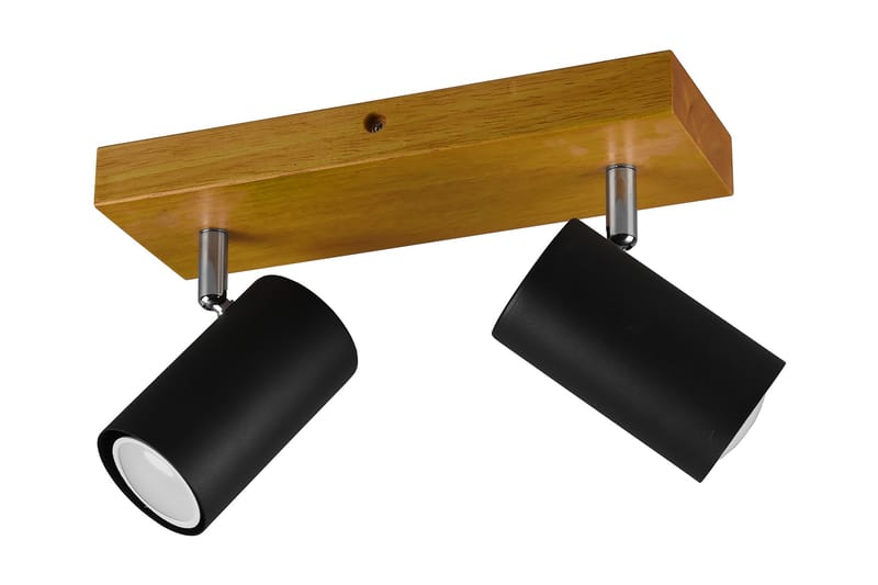 Trio Lighting Marley spot 2L GU10 mattsvart/ trä - Belysning - Spotlights & downlights