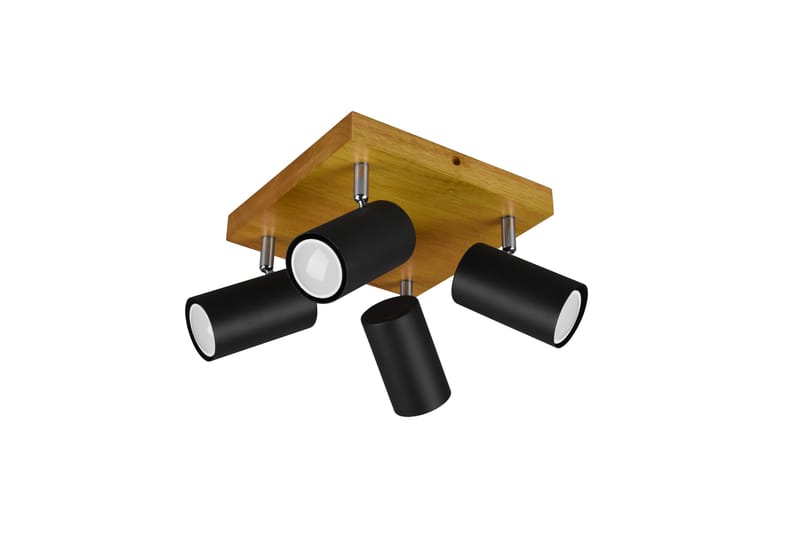 Trio Lighting Marley spot 4L GU10 mattsvart/ trä - Belysning - Spotlights & downlights - Takspotlight