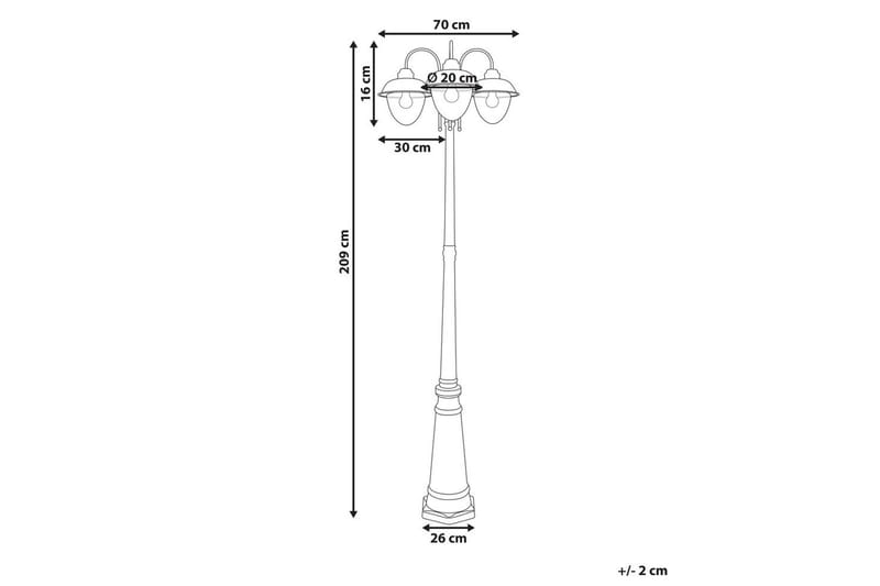 Asinare Lyktstolpe 209 cm - Svart - Belysning - Utelampor & utomhusbelysning - Stolplykta & grindlykta