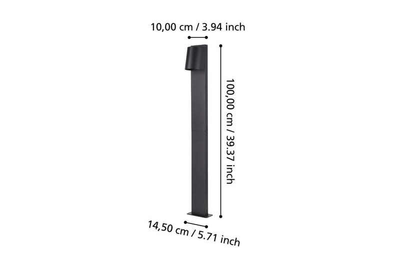 Pollare Eglo Stagnone - Svart/Grå - Belysning - Utelampor & utomhusbelysning - Pollare