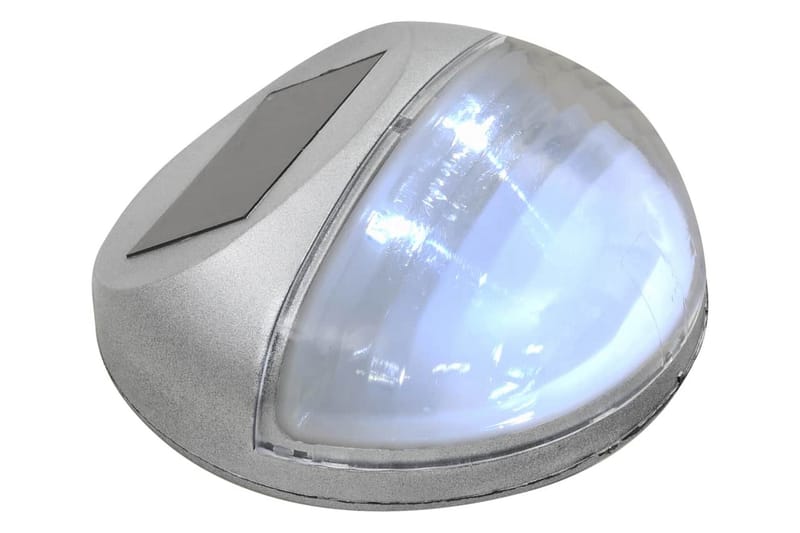 Sollampa vägg LED set 12 st rund silver - be Basic - Belysning - Utelampor & utomhusbelysning - Solcellsbelysning