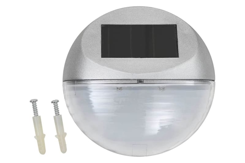 Sollampa vägg LED set 12 st rund silver - be Basic - Belysning - Utelampor & utomhusbelysning - Solcellsbelysning