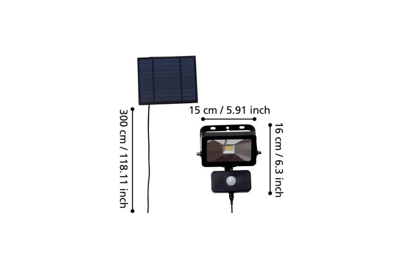 Solcellslampa Eglo Villagrappa med Sensor - Svart - Belysning - Utelampor & utomhusbelysning - Solcellsbelysning