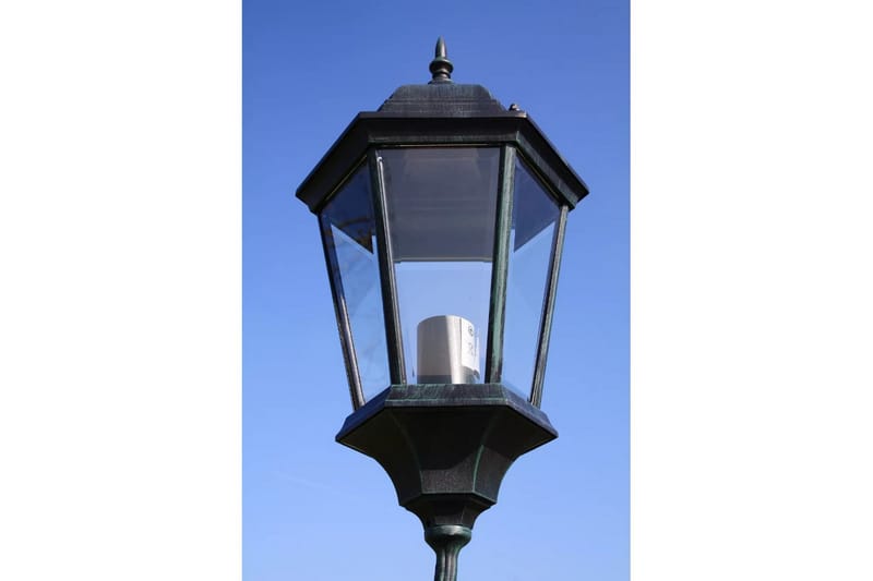 Trädgårdslampa 3 armar 230 cm mörkgrön/svart aluminium - Grön - Belysning - Utelampor & utomhusbelysning - Stolplykta & grindlykta