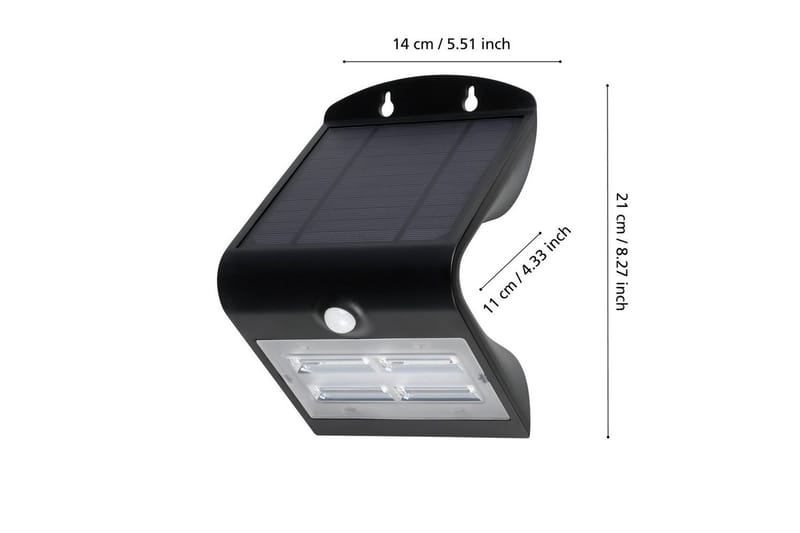 Vägglampa Utebelysning Eglo Lamozzo med Sensor Svart Transparent - Svart - Belysning - Utelampor & utomhusbelysning - Solcellsbelysning