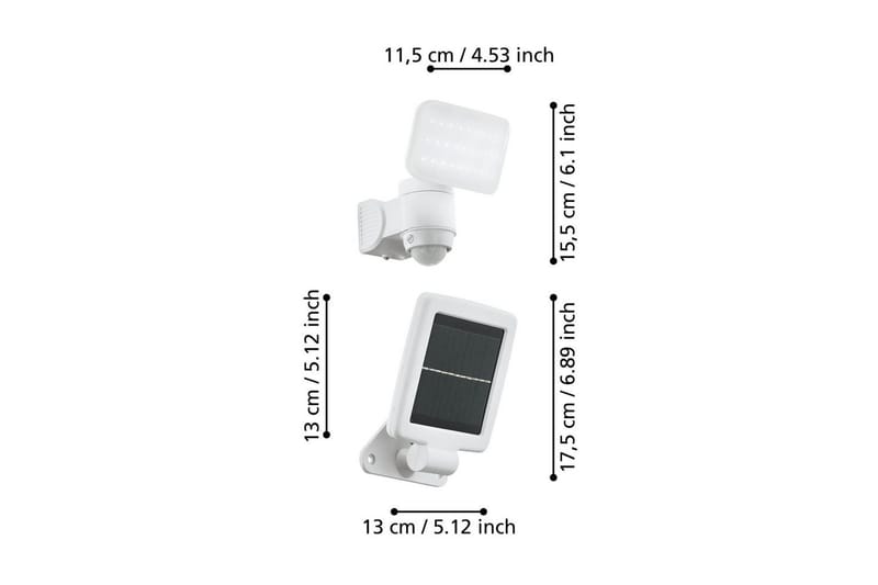 Väggstrålkastare Utebelysning Eglo Casabas med Sensor Vit - Vit - Belysning - Utelampor & utomhusbelysning - Solcellsbelysning