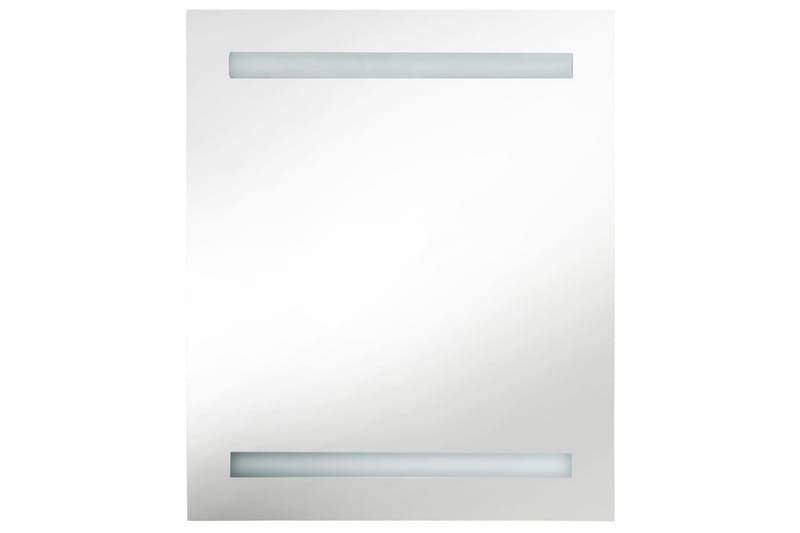 Badrumsspegel LED vit och ek 50x14x60 cm - Vit - Förvaring - Badrumsförvaring - Spegelskåp