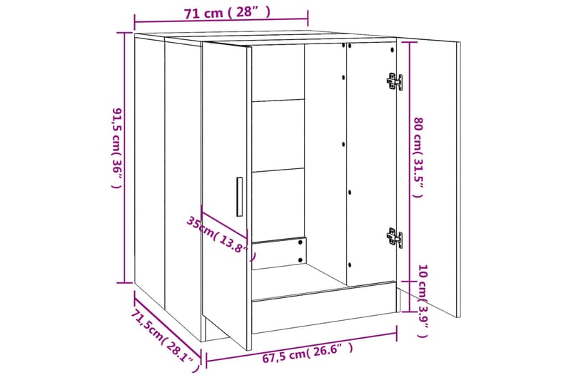 beBasic Badrumsskåp brun ek 71x71,5x91,5 cm - Förvaring - Badrumsförvaring - Badrumsskåp