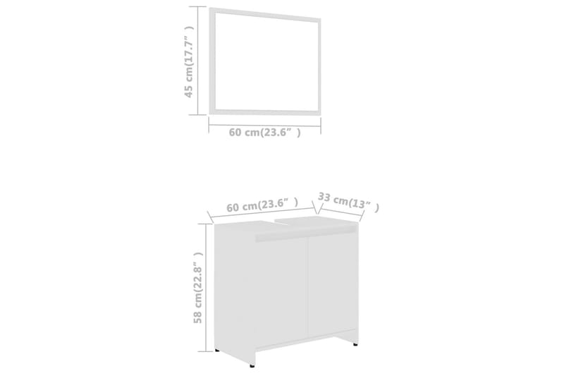 Badrumsmöbler set vit spånskiva - Vit - Förvaring - Badrumsförvaring - Kompletta möbelpaket badrum