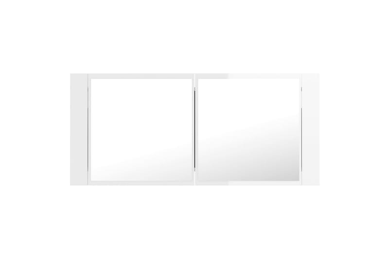 Spegelskåp för badrum LED vit högglans 100x12x45cm - Vit - Förvaring - Badrumsförvaring - Spegelskåp