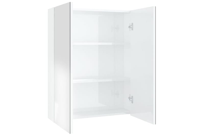 Spegelskåp för badrum vit glänsande 60x15x75 cm MDF - Vit - Förvaring - Badrumsförvaring - Spegelskåp