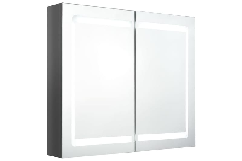 Spegelskåp med LED blank grå 80x12x68 cm - Grå - Förvaring - Badrumsförvaring - Spegelskåp