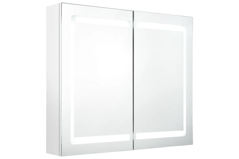 Spegelskåp med LED blank vit 80x12x68 cm - Vit - Förvaring - Badrumsförvaring - Spegelskåp