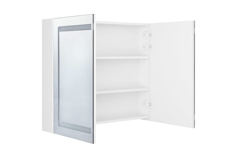 Spegelskåp med LED blank vit 80x12x68 cm - Vit - Förvaring - Badrumsförvaring - Spegelskåp