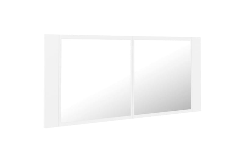Spegelskåp med LED vit 100x12x45 cm - Vit - Spegelskåp
