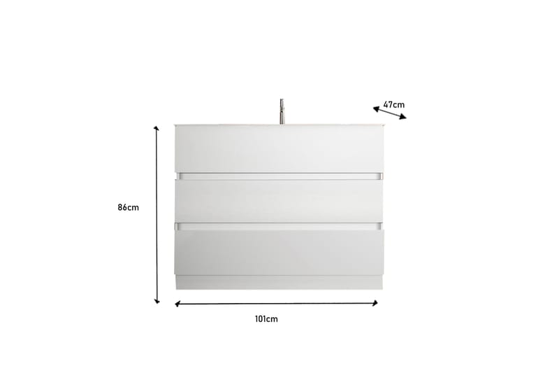 Start Tvättställsskåp 101x86 cm - Vit - Förvaring - Badrumsförvaring - Tvättställsskåp & kommod