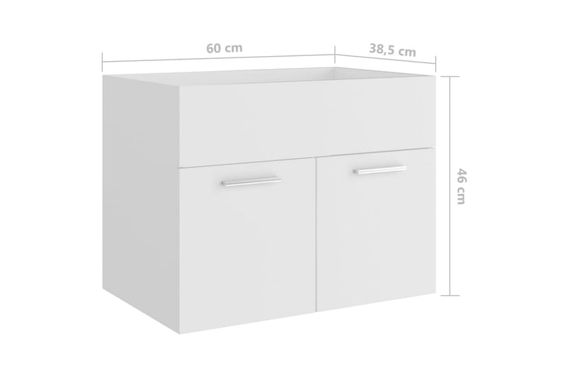 Tvättställsskåp vit 60x38,5x46 cm spånskiva - Vit - Förvaring - Badrumsförvaring - Tvättställsskåp & kommod