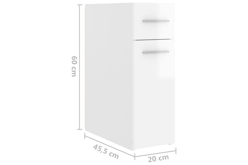 Apoteksskåp vit högglans 20x45,5x60 cm spånskiva - be Basic - Förvaring - Badrumsförvaring - Väggskåp & högskåp