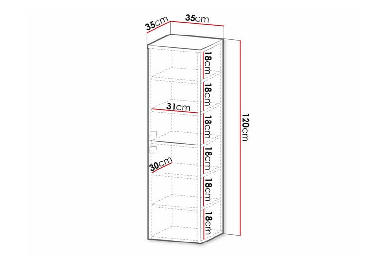 Högskåp Badrum Glenndale 120 cm - Vit - Förvaring - Badrumsförvaring - Väggskåp & högskåp