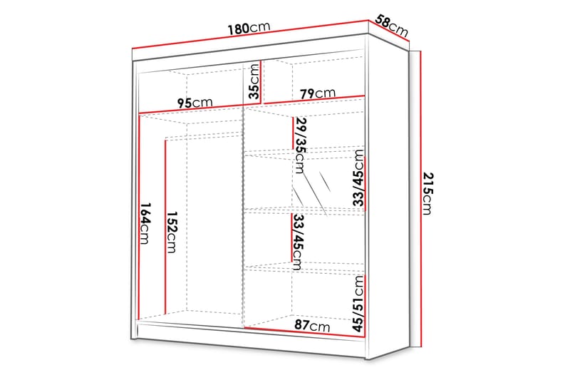 Chavez Garderob med Spegel 180x215 cm - Beige - Förvaring - Garderober & garderobssystem