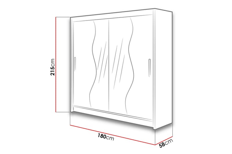 Dravon Garderob med Spegel 180x215 cm - Beige - Förvaring - Garderober & garderobssystem