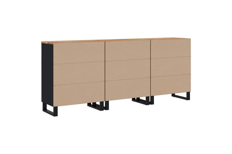 beBasic 3 st Sideboards massivt trä akacia - Brown - Förvaring - Förvaringsmöbler - Sideboard & skänk