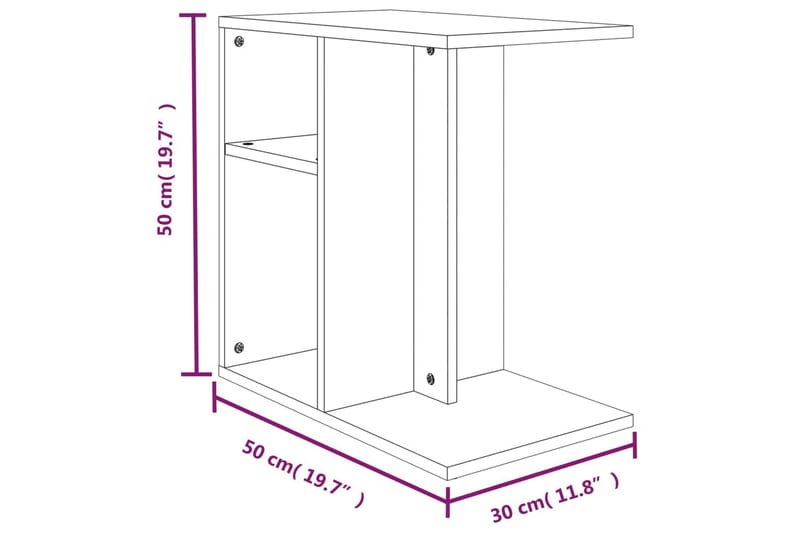 beBasic Sidobord grå sonoma50x30x50 cm konstruerat trä - Grey - Förvaring - Förvaringsmöbler - Sideboard & skänk