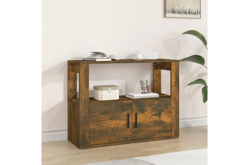 beBasic Sidobord rökfärgad ek 80x30x60 cm konstruerat trä - Brown - Förvaring - Förvaringsmöbler - Sideboard & skänk