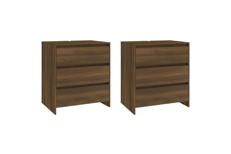 beBasic Skänk 3 delar brun ek konstruerat trä - Brown - Förvaring - Förvaringsmöbler - Sideboard & skänk