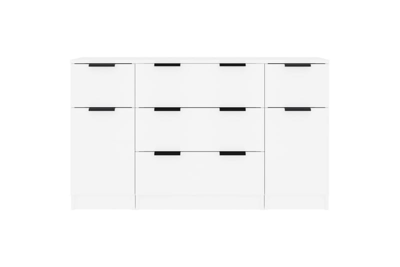 beBasic Skänk 3 delar vit konstruerat trä - White - Förvaring - Förvaringsmöbler - Sideboard & skänk