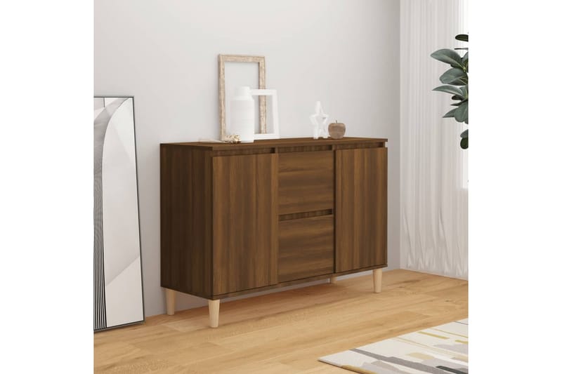 beBasic Skänk brun ek 103,5x35x70 cm konstruerat trä - Brown - Förvaring - Förvaringsmöbler - Sideboard & skänk