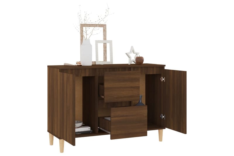 beBasic Skänk brun ek 103,5x35x70 cm konstruerat trä - Brown - Förvaring - Förvaringsmöbler - Sideboard & skänk