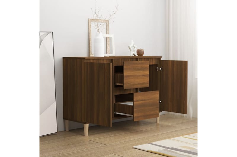 beBasic Skänk brun ek 103,5x35x70 cm konstruerat trä - Brown - Förvaring - Förvaringsmöbler - Sideboard & skänk