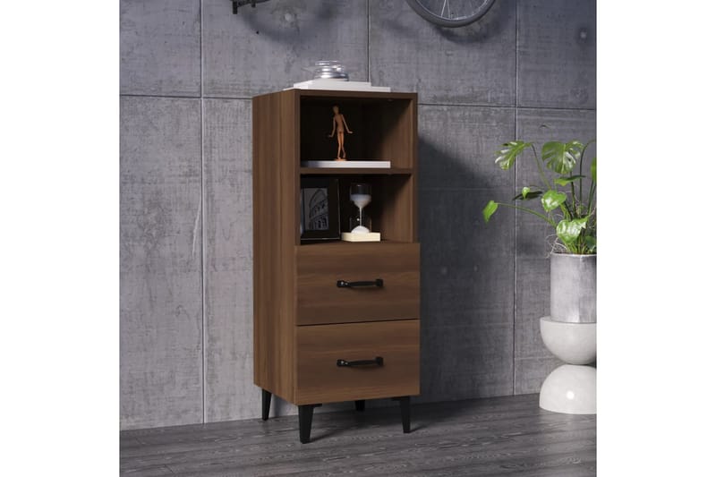 beBasic Skänk brun ek 34,5x34x90 cm konstruerat trä - Brown - Förvaring - Förvaringsmöbler - Sideboard & skänk